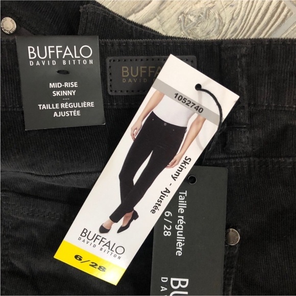 Buffalo Charcoal Skinny Stretch Corduroy's - Picture 7 of 7